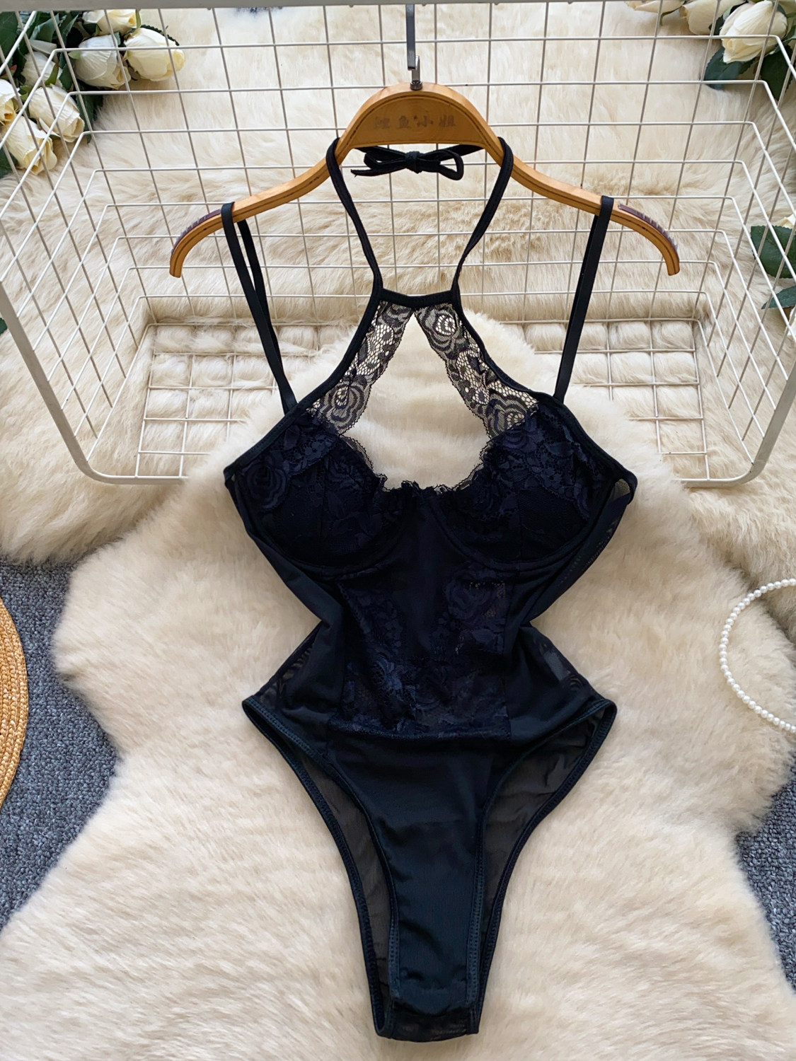 Foamlina Sexy Women Halter Lac - огляд і ціна Lace Teddy Lingerie