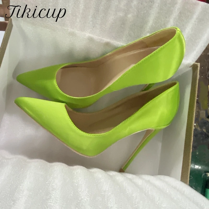 Tikicup NEW Women's Neon Green - огляд і ціна Slip Dress Satin