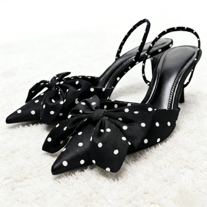 Brown Polka Dot Butterfly Knot - огляд і ціна Slip Dress Satin