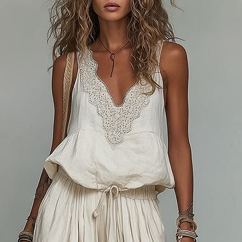 Women Sleeveless Lace V Neck S - огляд і ціна Cami Top Lace
